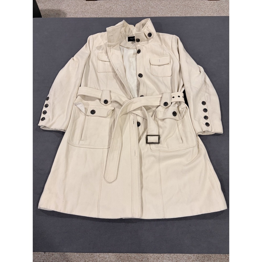Donnybrook Trench Coat Womens 16 Beige Lined Belted Button Front Casual Outdoor - Picture 2 of 15